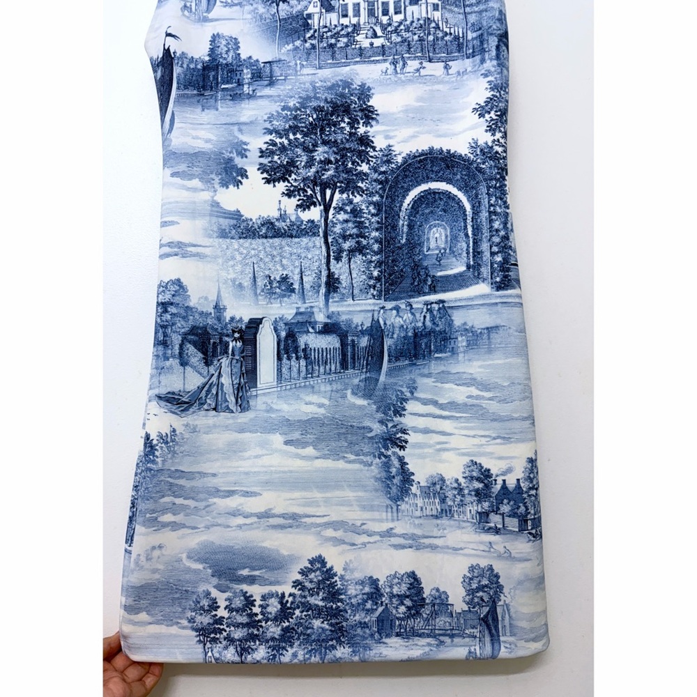 Alice + Olivia Wynell Chateau A Line Mini Dress Blue Toile De Jouy Floral 6 - Picture 6 of 16